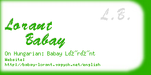 lorant babay business card